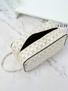 Bolso de mano, bolso de muñeca, bolso de tocador para hombre de gran capacidad, impermeable y ligero, adecuado para universidad, negocios, viajes, de piel de estilo retro y sencillo. Regalo perfecto para Navidad, Día de San Valentín, primavera o verano