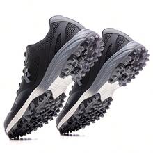 Men's Golf Shoes Spike Wide Waterproof Lightweight Anti Slip Golf Sneakers Walking Footwears - Black - View 8
