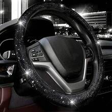 Wheel Cover For Women Men Bling Bling Crystal Diamond Sparkling Car SUV Wheel Protector Universal Fit 15 Inch (Black With Black Diamond, Standard Size(14" 1/2-15" 1/4)) - Đen với Kim cương đen - Xem 7