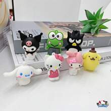 Sanrio 7pcs/1pc Hello Kitty And Friends Doll Set, Mixed Color PVC Collectibles, Unique Desktop Decorations, Artistic Design, Suitable For Office And Home Decoration, Cute Silicone Pendants For Bags, Backpacks And Party Gifts, Collectors' Collection, Perfect Halloween, Christmas, Thanksgiving Party Decorations (Patterns, Colors And Some Parts Are Random, Packaging Is Random)