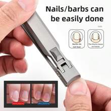 1pc Powder Metallurgy One-Piece Nail Clipper, Extra-Large Opening, Anti-Splash, High Quality, Ergonomic Design, Professional Grade, Easy Grip, Sharp And Durable Nail Clipping Tool, Suitable For Thick And Hard Fingernails And Toenails - Minimalist Style