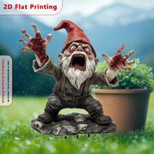 [2D Flat Printed] 1pc Halloween Zombie Decorative Garden Stake, Acrylic Landscape Garden Landmark (30cm X 20cm), Suitable For Potted Plants Decor, Garden Decor, Home Decor, Outdoor Lawn Decor, Friend Birthday Gift, 2D Flat