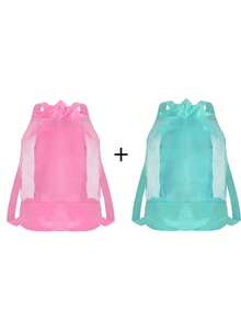 网状背包、沙滩包、盥洗包、束口袋、旅行盥洗包、儿童玩具收纳袋、游泳包 - 彩色 - 查看 15