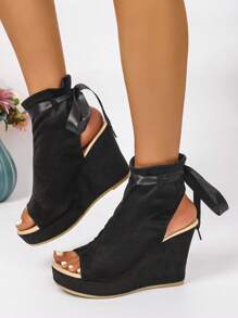 1 Paio di Sandali con Zeppa Spessa Solida ed Elegante, Comodi e Sexy, Adatti per Feste e Uscite