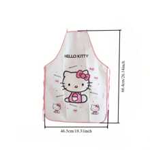 Sanrio 1pc Adjustable Hello Kitty Apron - Adorable Cartoon Design With Pink Bow And Whiskers, Easy To Clean And Durable, Suitable For Cooking, Baking, Painting And Crafting, Hello Kitty Theme