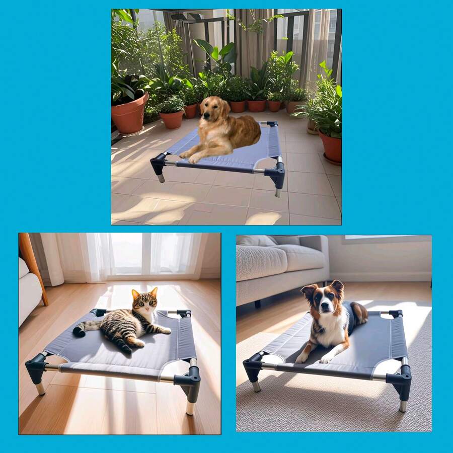 Metal Frame Breathable Removable Sturdy Pet Cot Bed, Suitable For Indoor And Outdoor Use All Year Round