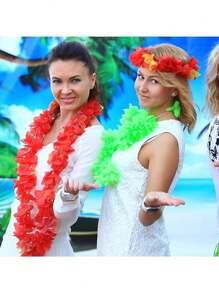 60 Stücke Hawaii Girlande Halskette, tropische Hawaii Hula Girlanden, Hawaii Luau Blumenkränze, Hawaii Blumen Halsketten, Hawaii Leis Party Dekorationen für tropisch Strand Themen Party Dekorationen