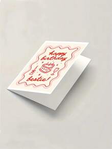 1 pieza Tarjeta de cumpleaños sincera para la mejor amiga con un poema de amor divertido, diseño rosa y blanco - Regalo de cumpleaños ideal de primavera para la mejor amiga, tarjeta de cumpleaños para la mejor amiga | Encantadora estética | Tarjeta de papel