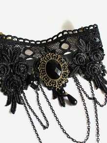 1pc Lace Necklace Collar False Collar Gothic Style Choker Halloween Witch Valentine's Day Valentines
