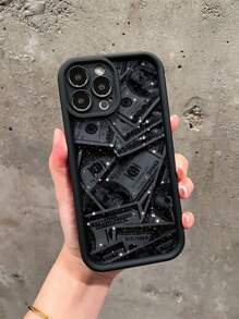 1pc Black Starry Dollar Design Shockproof Phone Case Compatible With Apple 11/12/13/14/15/16/13 Pro Max/11 7 Pro Max, 17 Air 4 Pro Max/16 Plus/16 Pro Max 17 Pro Max 17 Air