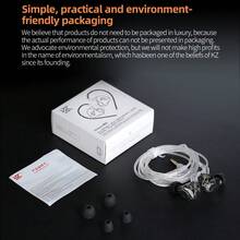 KZ Dawn - 1DD IEM Wired Earphones, Noise-Proof Earbuds, HiFi Stereo Sound, 3.5mm Connector Compatible With Computer, IPad, Music Player (Silver Cable) - Black-silver Line - View 4