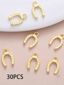 100pcs/30pcs Exquisite Horseshoe Pendant For Women Bracelet Necklace Jewelry Making - Multicolor - View 10