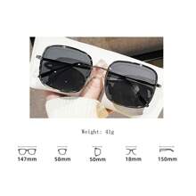 1pc 2025 New Arrival Square Metal Retro Fashion Fashion Glasses For Women, Suitable For Driving, Street Style, Travel