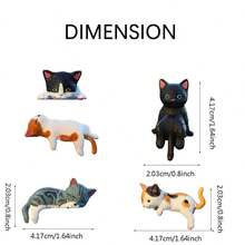 Cute Cat Figurines Computer Monitor Decor Mini Cat Figures Table Ornaments Decorations For Home
