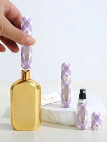 1/4/8件花卉印花香水喷雾瓶，可重复使用的底部填充香水瓶，迷你化妆品瓶，香水，纯露包装工具，多种款式可供选择，送给家人和朋友的生日礼物，节日礼物，适合便携式旅行 5ml