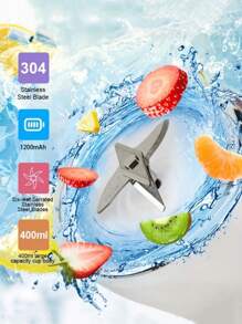 2 Pcs Portable Blender Mini 14oz For Juices & Smoothies With 6 Blades Puwerful Performances Fusion Blender, USB Rechargeable, Lid, Plastic Cups Included, Drop-Resistant And Wear-Resistant. Fit For Travel And Outdoor Activities