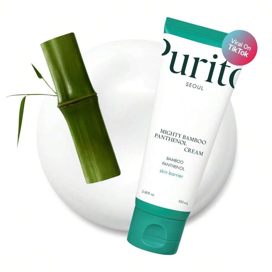 PURITO Mighty Bamboo Panthenol Cream, Glow Cream, Skin Barrier Repair, For All Skin Types, Daily Face Moisturizer, 3.38fl.Oz / 100ml - màu xanh lá - Xem 1