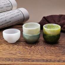 1 件天然水晶玉碗和杯子 - 花椰菜玉消磁碗，灵气疗愈石英杯，适合家居装饰圣诞礼物 - 小碗 - 查看 8