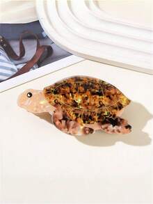 1 件/2 件/4 件女士甜美可爱仿真海龟发夹，海滩度假发爪，日常装扮，发型装饰，优雅可爱的波西米亚风配饰，爪夹