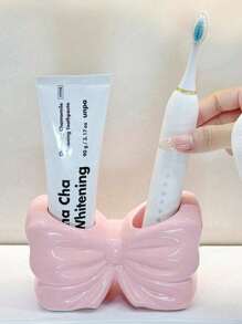 1 pièce Support de brosse à dents asymétrique de style nordique, support de brosse à dents électrique, étagère de rangement pour maquillage, organisateur de brosse à dents, étagère décorative pour bureau à la maison, décoration de chambre esthétique, décoration domestique, organisation gain de place, accessoires pour la cuisine, la salle de bain et la chambre, décoration d'automne, retour à l'école