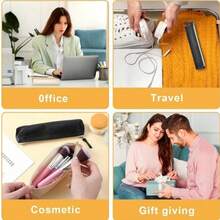 1/2 Hộp đựng bút chì bằng da PU, Hộp đựng bút chì màu trơn, Thiết kế thời trang, Chất liệu mềm mại, Phù hợp cho học sinh, Túi đựng cọ trang điểm, Hộp đựng văn phòng phẩm, Hộp đựng bút chì, Bốn màu để lựa chọn - Nhiều màu - Xem 9