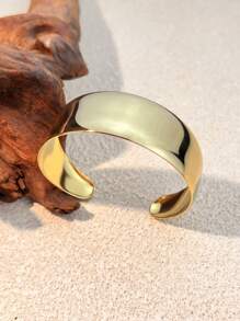 1 pieza Pulsera minimalista de acero inoxidable con baño de oro de titanio, regalo de joyería para el Día de San Valentín, uso diario
