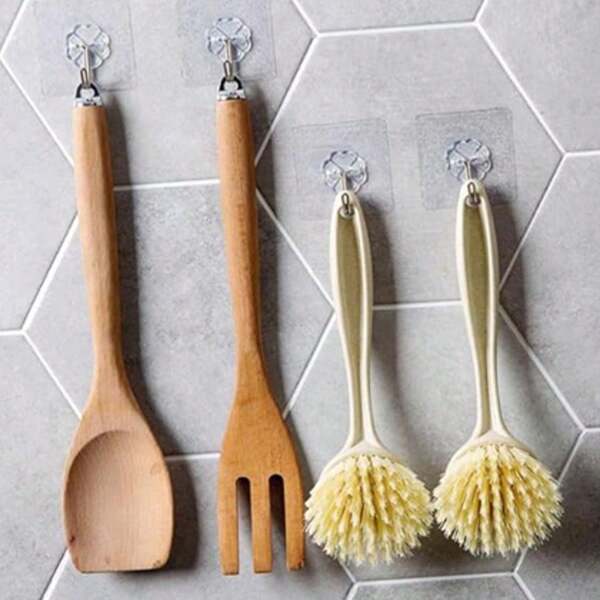 1pc Simple Design Convenient Kitchen Cleaning Brush, Long Handle Pot Pan Dish Washing Tool