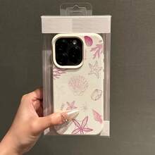 海洋主题 1 件装 TPU 材质粉色贝壳和海星图案保护壳，兼容 /红米手机，防水防震防摔防刮花，国际版，非国内版 - 白色 - 查看 2