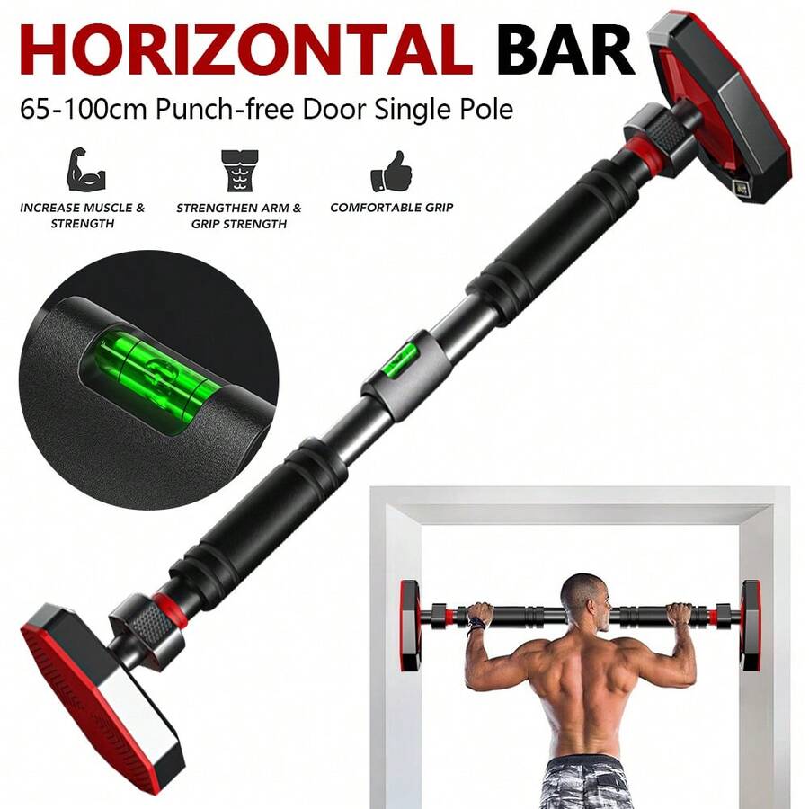 1PCS Horizontal Bar Home Pull-Up Machine No Drilling Stable Sturdy For Pull Up Fitness Strength Training Home Office - Black - View 1