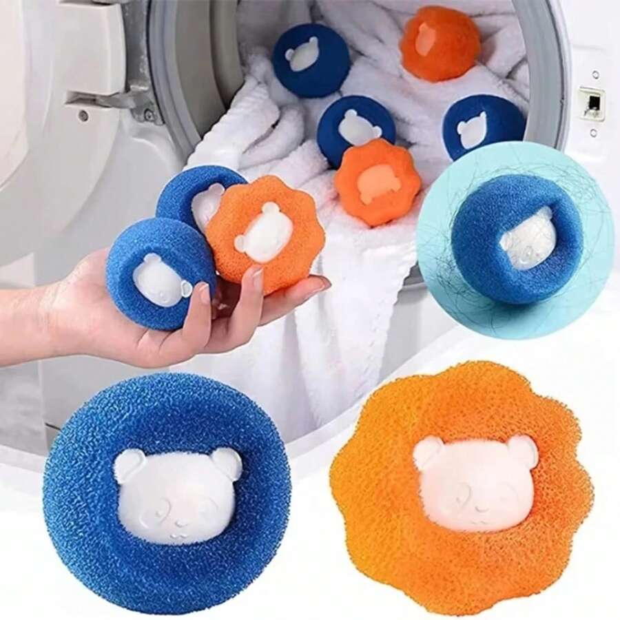 Pet Hair Remover For Washing Machine Reusable Cats Dogs Fur Sticker Hair Brush Lint Dust Collector Dryer Cleaning Laundry Tools - Blue - View 1