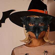 Halloween Crow Mask Bird Mask Eagle Masks Raven Cosplay Masquerade Masks For Adults Party Supplies - màu đen - Xem 2