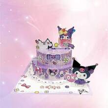 Sanrio New1pcs/ 3pcs Sanrio Birthday Cake And Card DIY Quiet Book 3D Foldable Creative Birthday Card Gift Desktop Decoration (Random Style/DIY Bag Required)