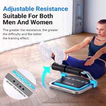 Sit-Up Exercise Equipment, Ab Crunch Machine Roll-Up Machine, Abdominal Workout Machine For Home Gym, Core Ab ExerciseSystem Trainer, OutdoorFun - Red - View 5