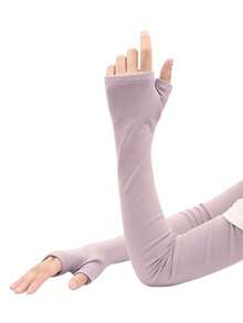 1 Pair Cashmere Warm Arm Warmers, Long Sleeve Covers For Women & Men, Thick Arm Sleeves For Driving, Autumn/Winter - Various - View 9