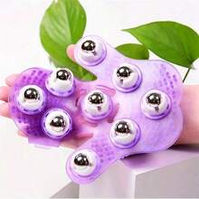 1 个手持球按摩手套，可缓解肌肉疼痛并减少脂肪团 - 多功能身体按摩器，适用于颈部、背部、肩部、臀部和面部，健身房