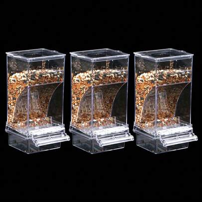 3PCS No Mess Bowl Auto Cage Bird Feeder Cup Automatic Parrot Canary Small Cockatiel UK