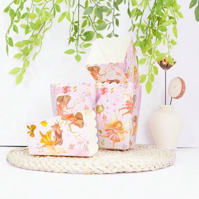 10 件/20 件/50 件仙女纸质爆米花盒迷你爆米花桶和爆米花碗适用于电影院家庭公主仙女生日派对装饰