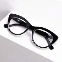 1pc Fashionable Cat Eye Readers, Black And Leopard Print Retro And Elegant Reading Glasses With Spring Hinged Temples, Comfortable Wear, Perfect For Daily Reading - Black - View 6