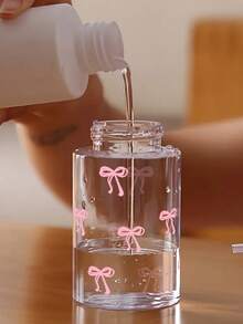 蝴蝶结图案可重复灌装透明PET旅行瓶,卸妆分装瓶,带3.38盎司/6.76盎司便携式按压泵,适用于卸甲油、爽肤水和卸妆液,圆顶设计,仅限手洗,可重复使用,卸妆瓶(手工测量,2厘米误差属正常范围,毫升为精确单位) - 彩色 - 查看 3