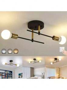 Lámpara De Techo Moderna Lámpara De Pared Decorativas Araña Moderna Lámpara De Techo Lámpara De Pared Para Baño Estructura Negro - Multicolor - Ver 1