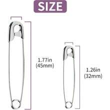 New 250pcs Safety Pins, 45mm Safety Pins Bulk, Rust Resistant, Heavy Duty Variety Pack, Perfect For Clothes, Crafts, Sewing, Pinning And More