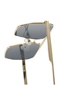 1副女士休闲复古方形大框金色时尚素面眼镜，适合日常佩戴和街拍 - 彩色 - 查看 6