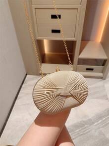 1 pièce Sac de soirée mini en forme d''œuf avec design nœud brillant, décoré de strass élégant et de luxe, sac de soirée charmant, convient pour une fête de mode, un bal de promo, un mariage romantique, un anniversaire, peut être offert, avec chaîne d''épaule amovible - Doré - Voir 9