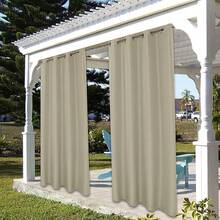 2025Hot-BONZER Waterproof Outdoor Curtains Patio, Premium Thick Privacy Weatherproof Grommet Outside Curtains Porch, Pergola, Cabana, 1 Panel, 54W X 84L Inch, - 灰褐色 - 查看 7
