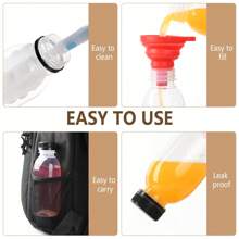 1/3/6 pièces Bouteilles en plastique réutilisables avec couvercles - Bouteilles de smoothie en plastique - Contenants de boissons vides en vrac avec bouchons pour boissons chaudes et froides, jus, boissons, eau, lait, smoothie et autres boissons, gingembre (200 ml/350 ml/500 ml)