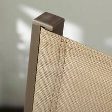 2 Pieces Garden Dining Chairs Aluminium Outdoor Armchair For 2 With Breathable Mesh Fabric Stackable Design Khaki - Brown - View 8