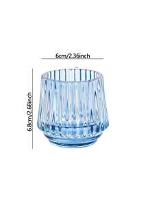 1 Stück blauer Glas-Kerzenthalter, geeignet für Teelichter, für Hochzeitsmittelpunkt Dekoration, Party Deko, Brautparty, Geschenke und Heim-Dekoration