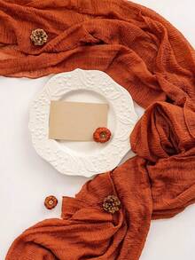 1pc Terracotta Cheesecloth Table Runner 10ft Boho Fall Burnt Orange Cheese Cloth Table Runners 120 Inches Rust Thanksgiving Table Decorations For Bridal Shower Decorations, Fall Decorations, Fall Summer Party Supplies,Wedding Decor, Birthday Party, Table Setting,Bridal Shower,Graduation Season Party Supplies,BabyShower,Thanksgiving Day,Christmas Decorations, Christmas, Gifts - Multicolor - View 7