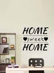 1 pièce Autocollants pour la maison douce en anglais "Love". Autocollants durables, imperméables et anti-poussière en PVC, auto-adhésifs et faciles à déchirer. Convient pour les murs, la chambre, le bureau, le salon, le restaurant, la décoration de la maison. Rendez votre vie plus festive avec ces autocollants pour décoration, anniversaire, remise de diplôme.