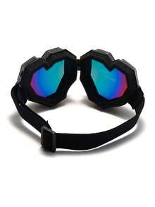 1 件心形超大时尚护目镜，个性化 Y2K 滑雪护目镜，适合滑雪运动时尚眼镜 - 黑色 - 查看 8